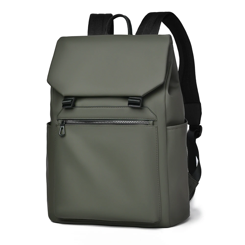 

Men's Black Fashion Backpack with Front Zipper Pocket, Ideal for Work and Short Trips, Compact yet Roomy