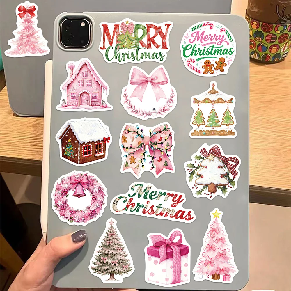 50 шт. розовые рождественские 2 серии подарочные наклейки в стиле граффити DIY Чемодан ноутбук чашка воды компьютер водонепроницаемые наклейки