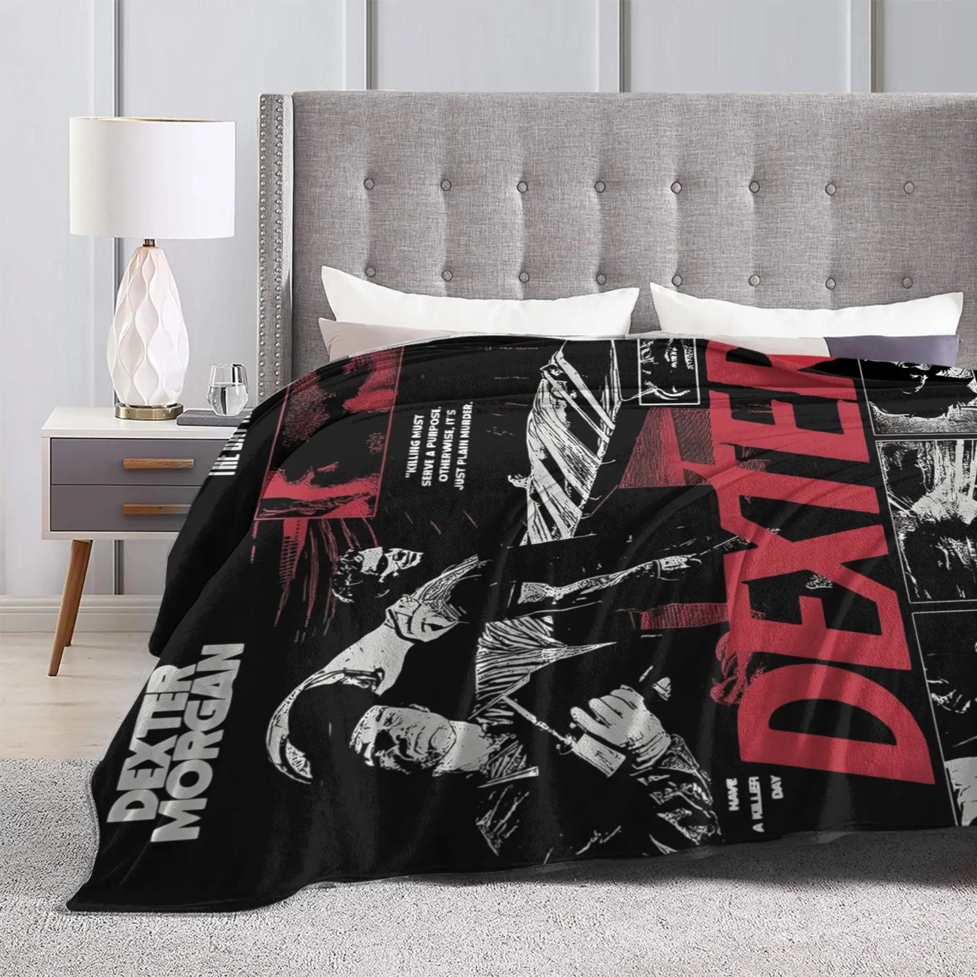 ديكستر مورغان غطاء بطانية الفانيلا فيلم الرعب بطانية رمي فائقة النعومة للمنزل الأريكة المفرش #6