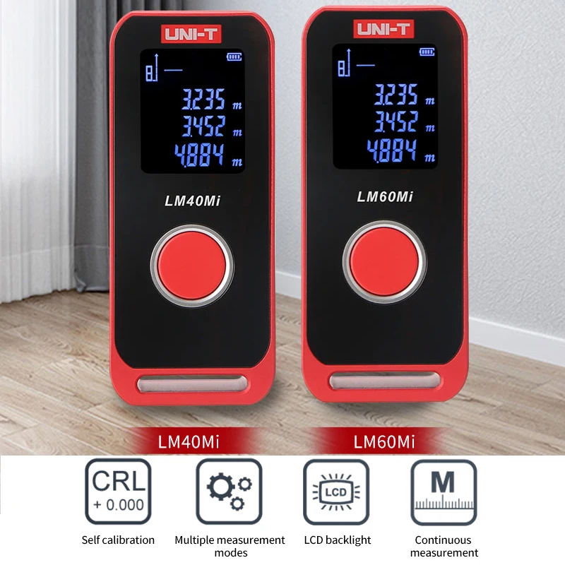 UNI-T Mini misuratore di distanza laser 40m 60m Telemetro Display a LED Misuratore di nastro digitale Telemetro portatile ricaricabile