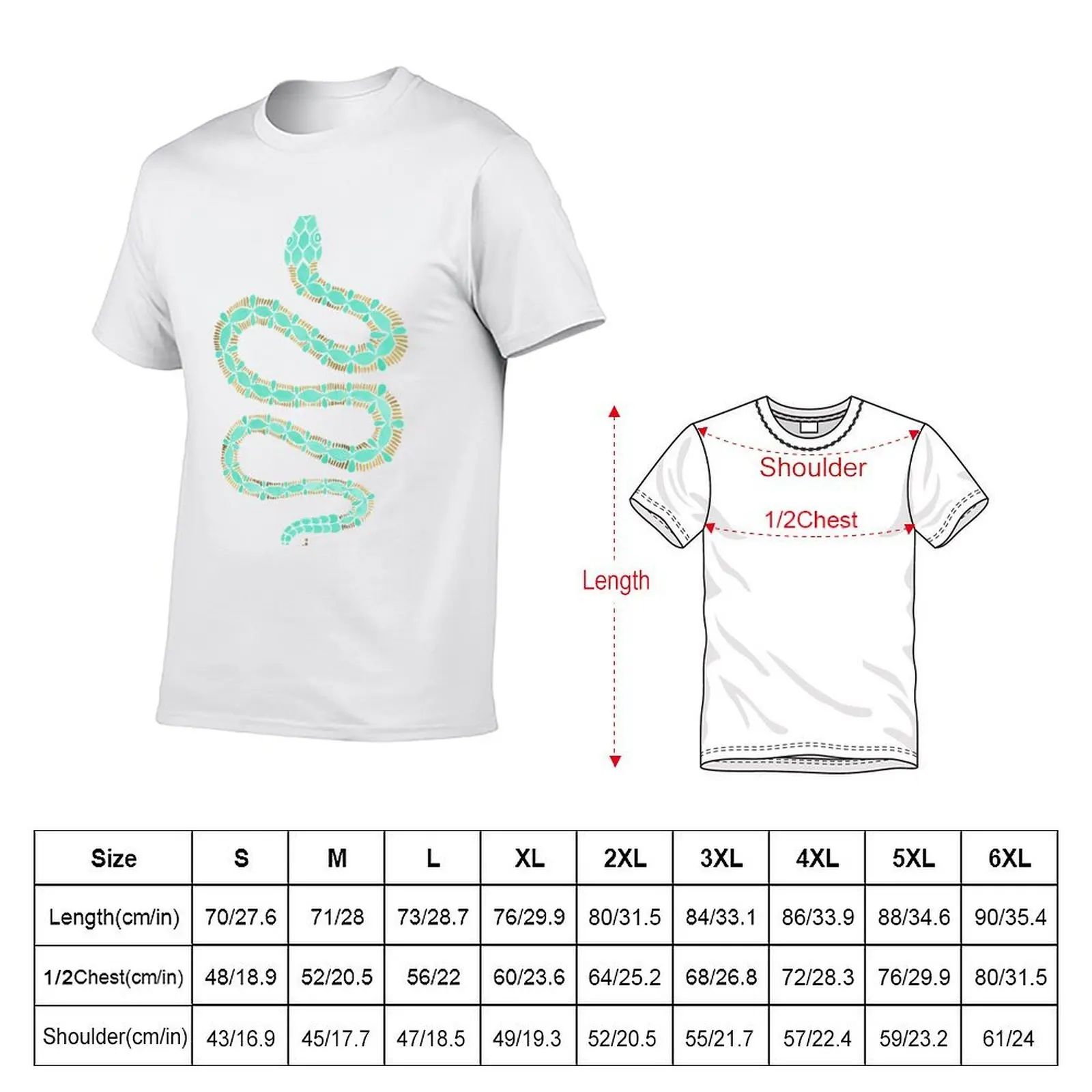 Mint & Gold Serpent T-Shirt funny costumes graphic tee shirt funny t shirts men
