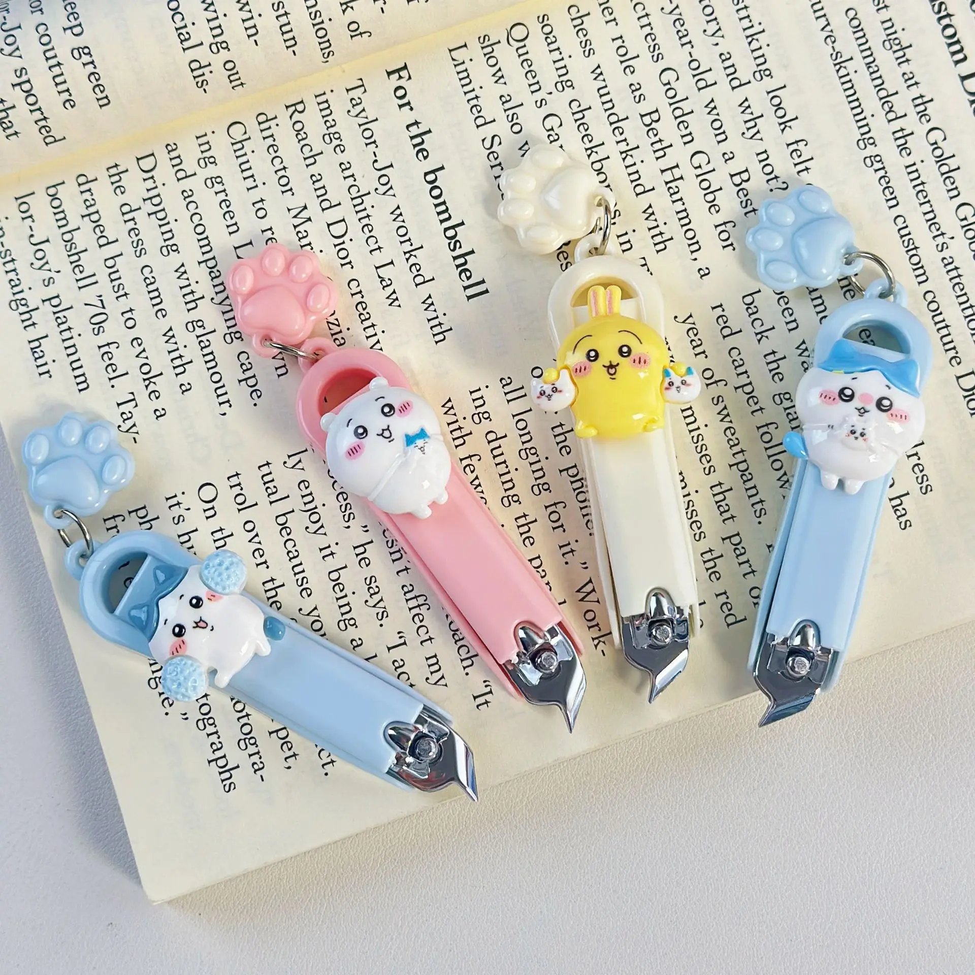 مقص أظافر Chiikawa الجديد للمنزل في الهواء الطلق، مقص أظافر مريح لمكتب الطلاب، مقص أظافر جرلي كاواي