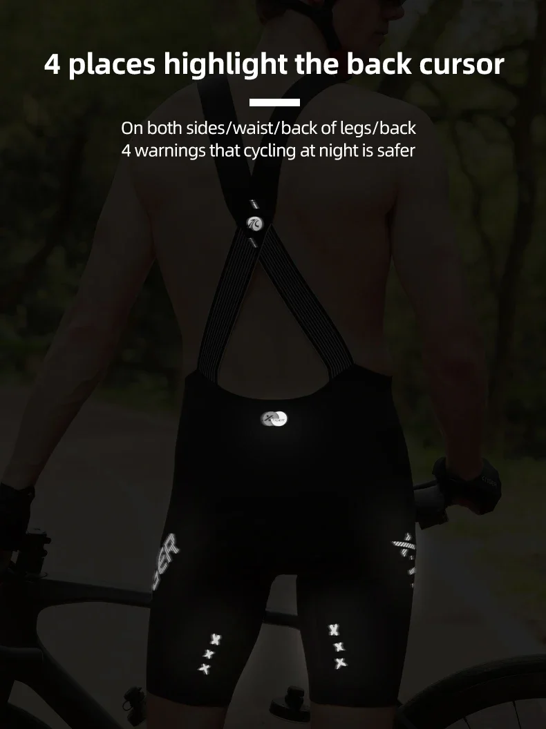 X-TIGER Radsport-Trägerhosen für Herren, bequeme, atmungsaktive MTB-Rennrad-Shorts, schnelltrocknende Sport-Trägerhosen – Detail 11
