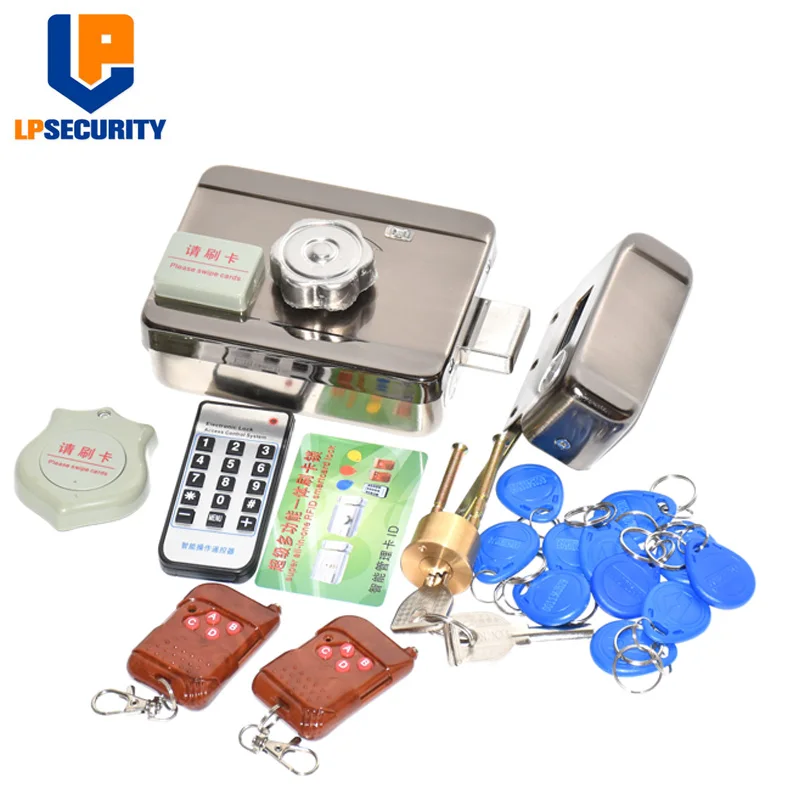 Outdoor remote control 10 tags Electric lock & gate lock Access Control system Electronic integrated RFID Door Rim lock