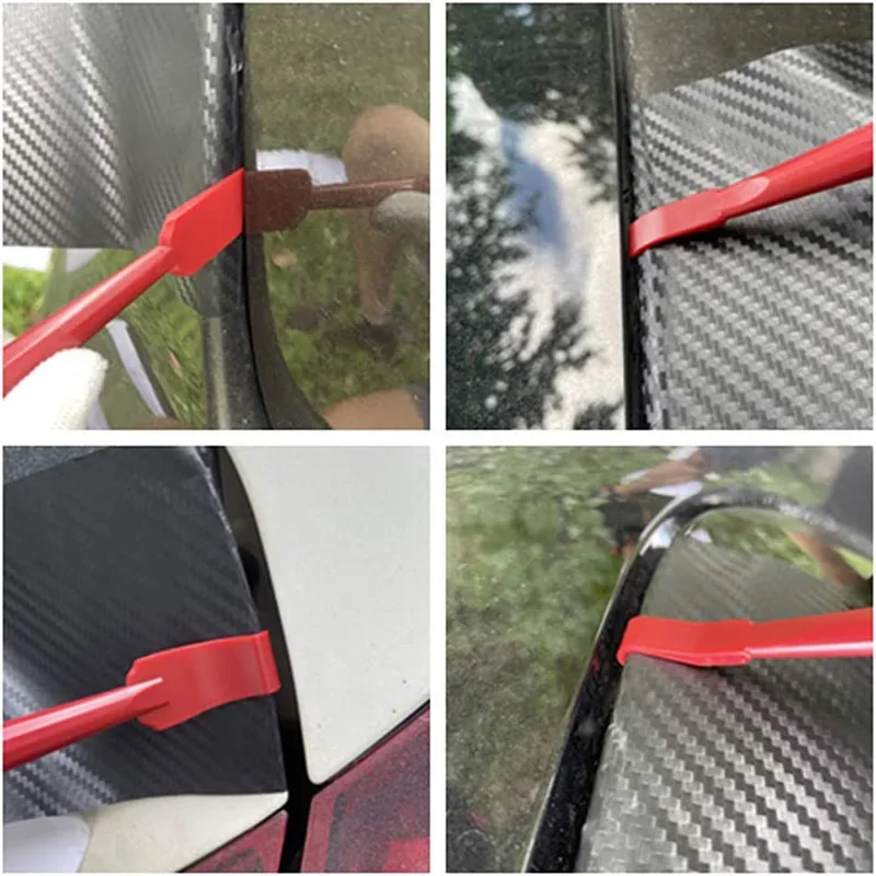 7 Pcs Set Car Film Wrap Tool Kit Red Vinyl Scraper Vehicle Stickers Install Set Car Accessories Window Tint Film Tools
