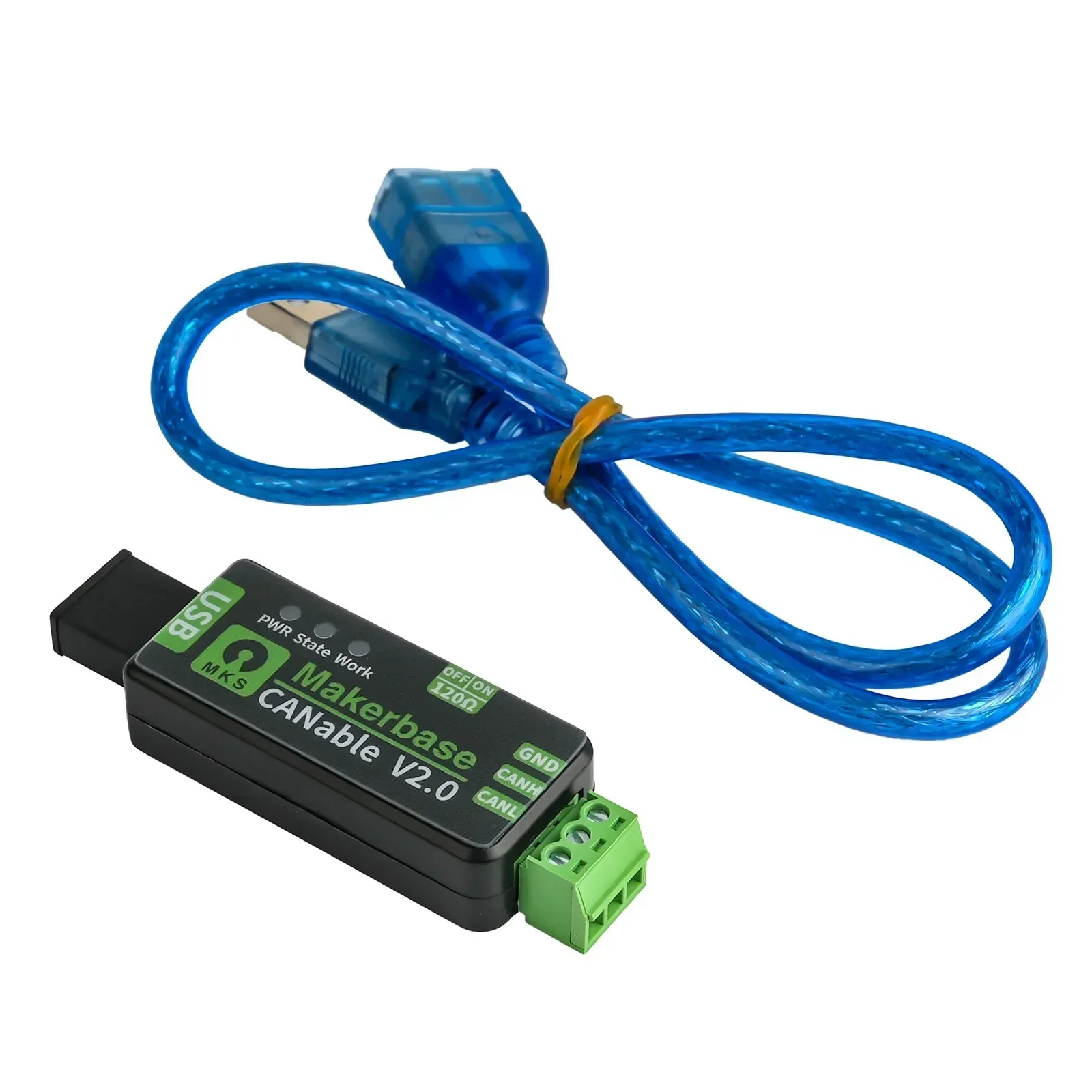 MKS CANable V2.0 USB to CAN Bus Analyzer Type C Adapter with Protective Shell 0.5m Cable for Industrial Debugging Analysis