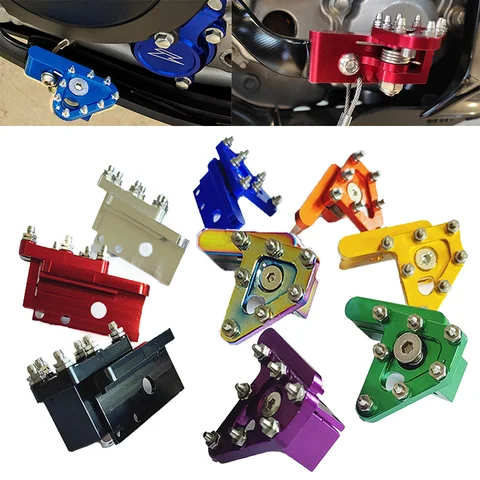 Pedales de freno trasero para motocicleta, cabezal de palanca, clavija de pie, punta de paso CNC 125-530cc, piezas universales para Kawasaki Suzuki Ktm Honda Yamaha