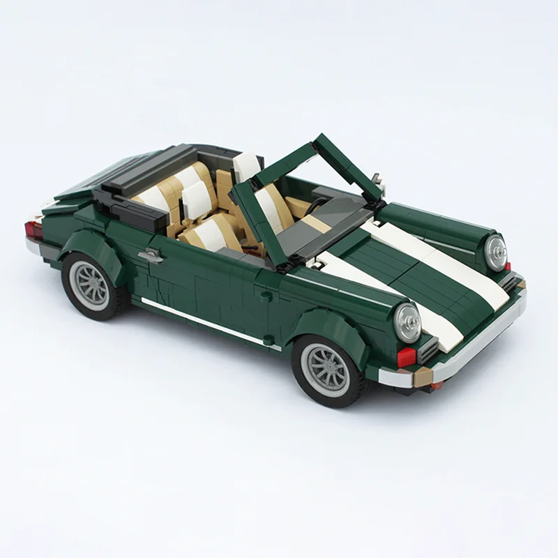 985 قطعة بورشيا الخضراء 911 كابريوليه مخصص MOC خلق ألعاب مكعبات البناء هدية #2