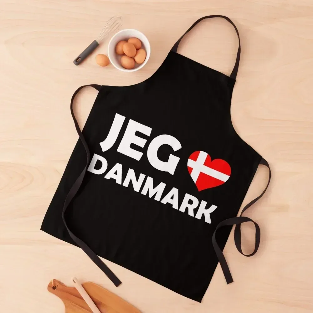 Jeg Elsker Danmark Apron Chef Accessory kitchen and home Apron