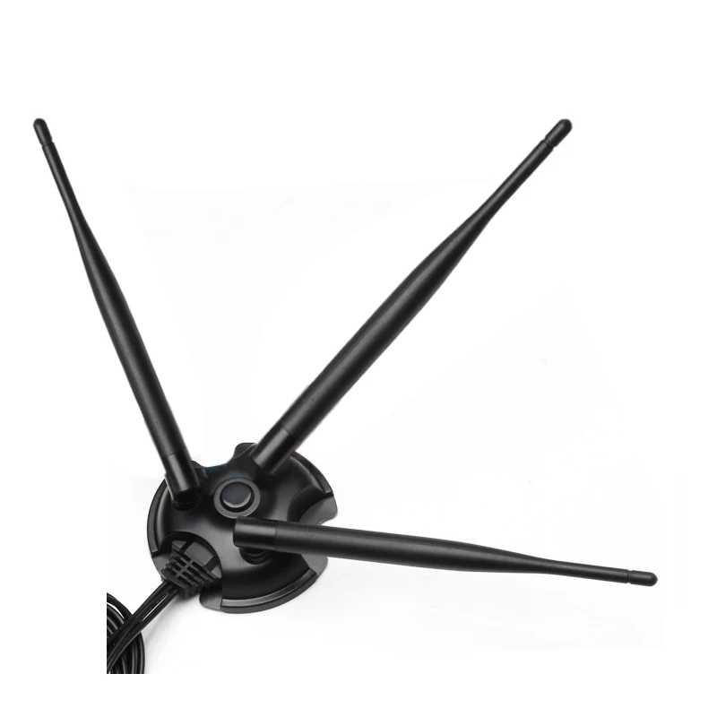 2.4G 5G 5.8G dual band strong magnetic base three antenna omnidirectional high gain wireless network card WIFI router antenna