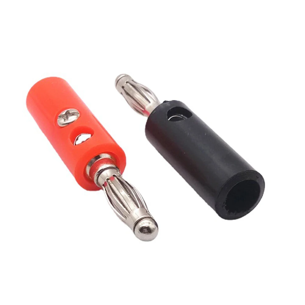 10 шт., черный + красный провод, аудиокабель для динамика, штекер типа «банан», штекер типа «банан», диаметр 2 мм до 5 мм, провод для динамика, аудиовинт 4 мм