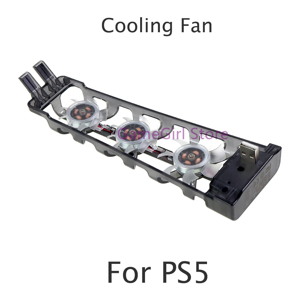 5pcs For Playstation 5 PS5 Game Console Multifunctional Super Wind Temperature Controlled Cooling Fan Replacement