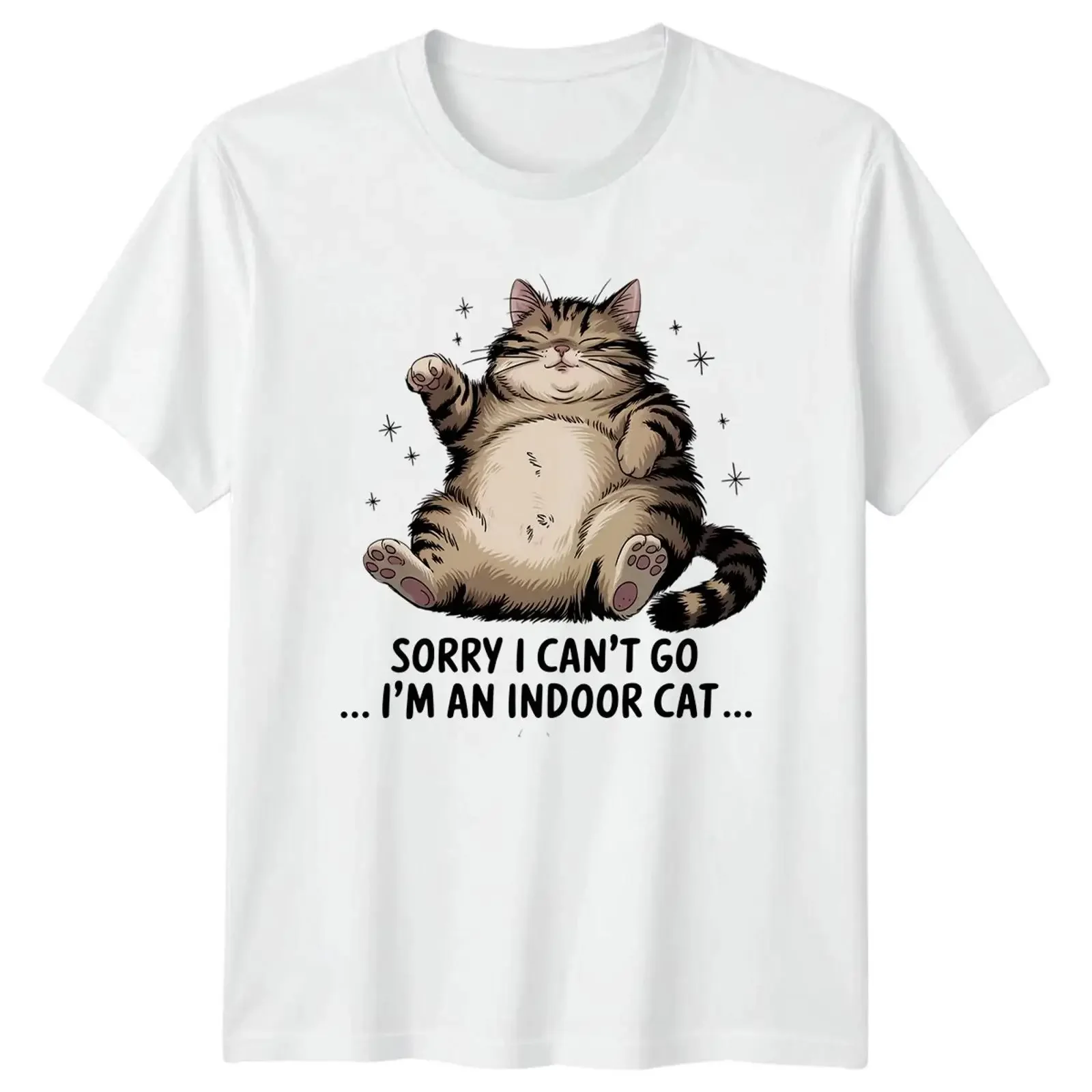 Sorry I Cant Go Im An T Shirt Indoor Katze Haustiere Humor Geburtstag Geschenk vintage Washed designer clothes Stretched