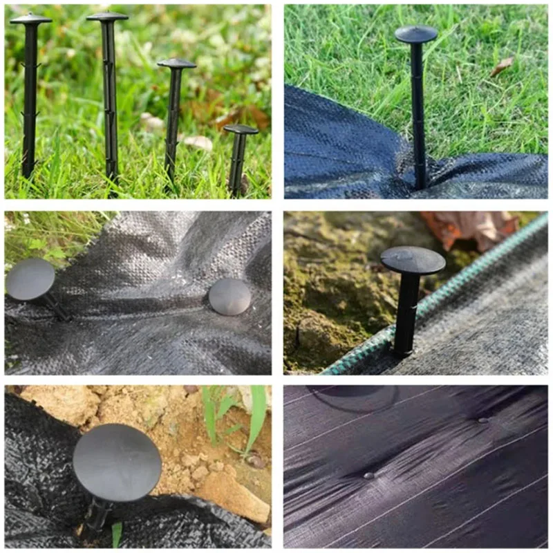 11 16 20cm Greenhouse Garden Anti Grass Mat Cloth Nail Ground Auger Fixation Barbed Larger Cap PP Materials Plants Film Pegs