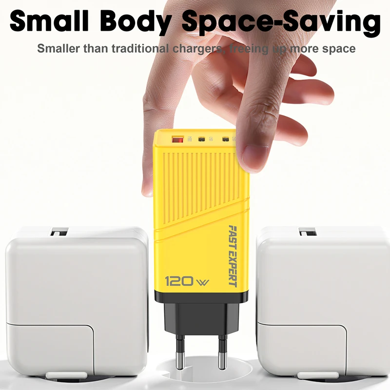 Lenovo 120W Ladegerät mit USB 2PD ACC Multi-Port Schnellladeadapter EU US UK Stecker für Xiaomi Huawei iPhone 18 17 16promax 2026 – Detail 6