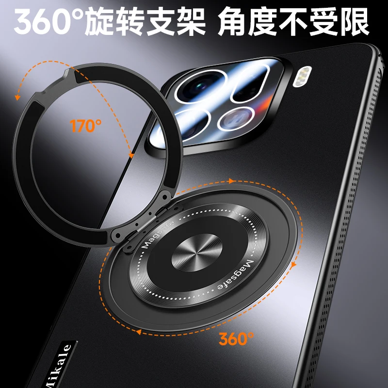 حافظة شحن لاسلكية Magsafe مغناطيسية لهاتف OPPO Find X9 Pro X 9 غطاء حامل حلقي مقاوم للصدمات لهاتف OPPO FindX9pro Shell