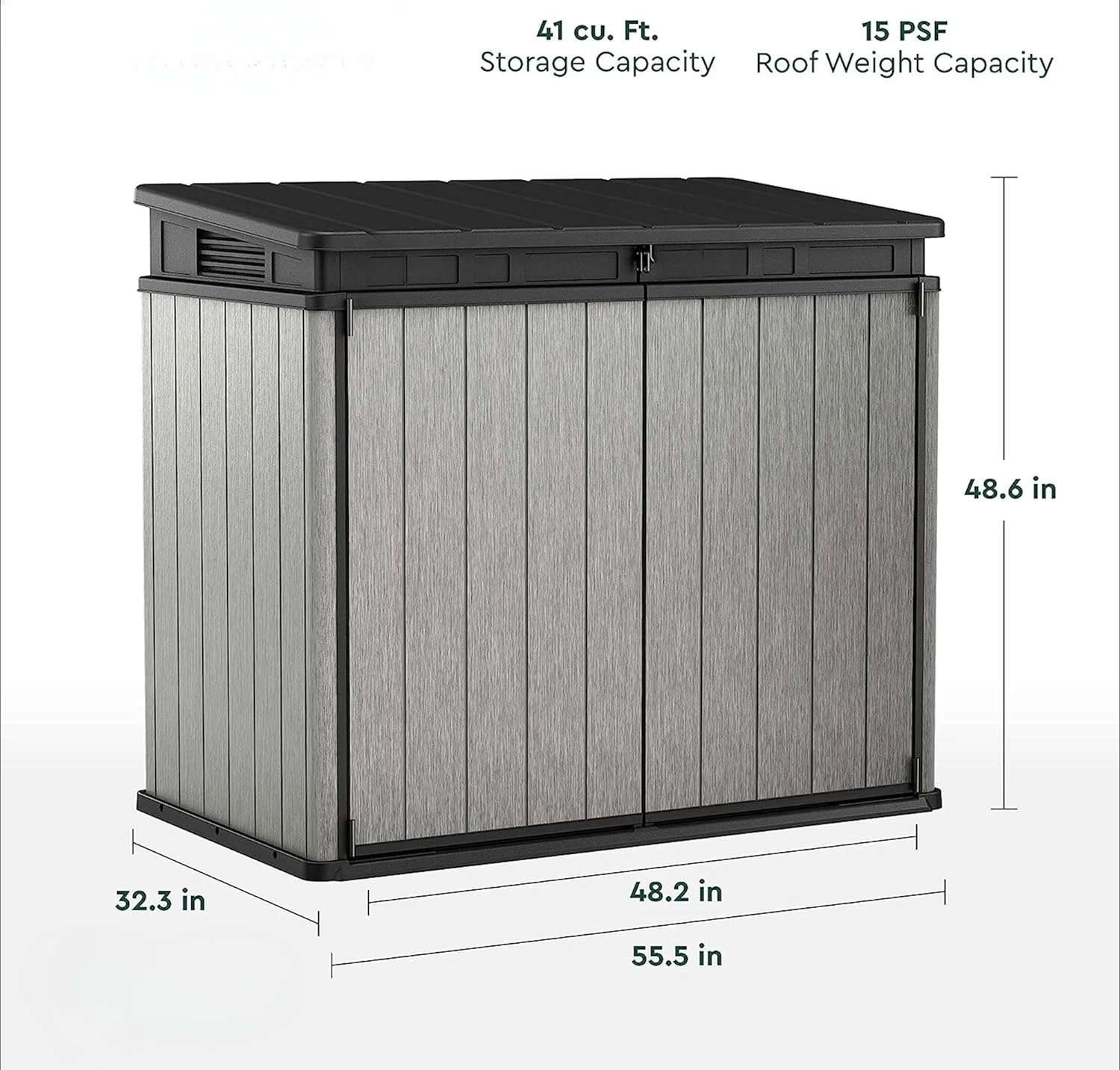 Elite Store Outdoor Storage Shed, 4.6x2.7 Ft, All-Weather, Lockable Doors, Built-in Ventilation