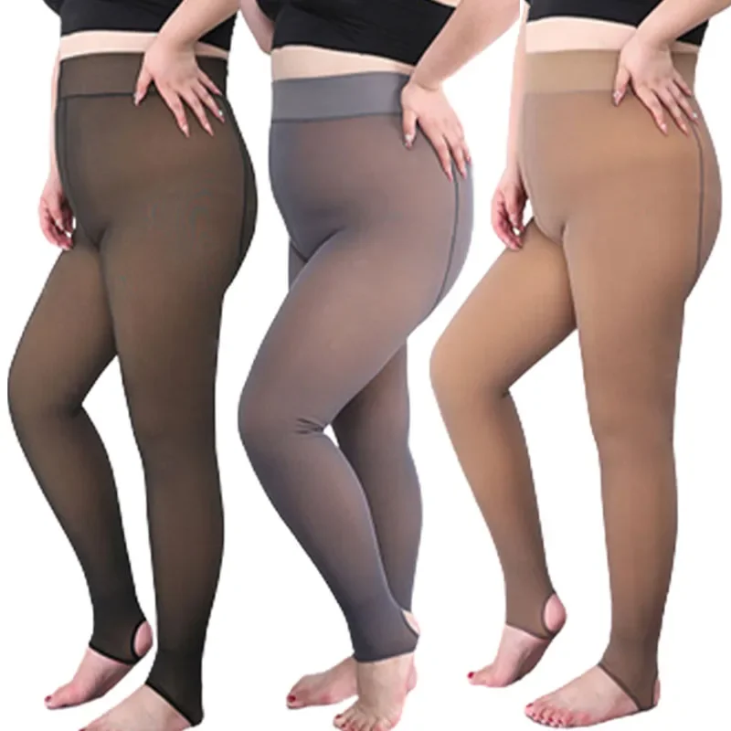 

3pairs Women's Winter Warm Plus Size Pantyhose Translucent Thick Thermal Tights Stockings High Waist Elastic Leggings Pantyhose