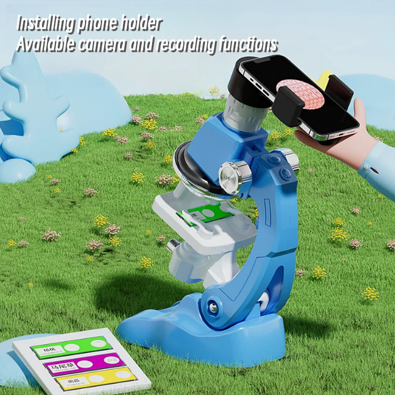 Muslimum Microscope Kit laboratorio Home School Science Education Toys regali biologici raffinati per bambini