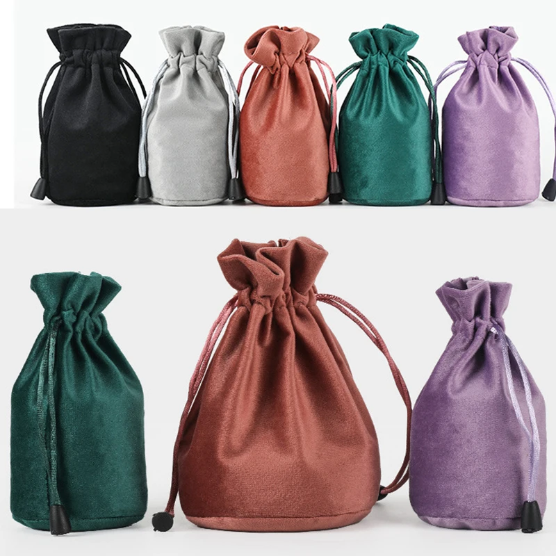 Round Bottom Soft Velvet Gift Bags with Drawstring Pouches for Perfume Tarot Jewelry Party Wedding Favors Candy Cloth Package