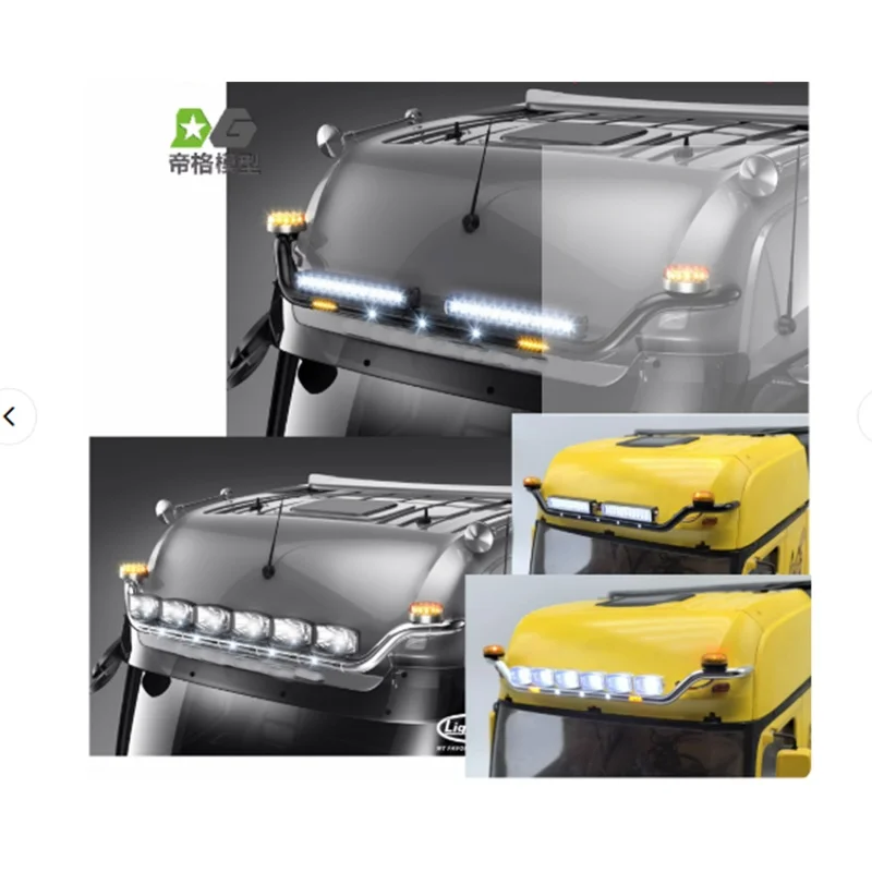 1/14 Toy Truck Aluminum Alloy Roof Beacon Light For Tamiya 1/14 RC BENZ ACTROS GIGASPACE Tactor Truck DEGREE MODEL DIY Parts