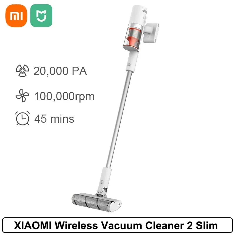 

XIAOMI MIJIA Wireless Vacuum Cleaner 2 Slim 20kPa Cyclone Suction Sweeping and Mopping 45 Minute Long Usage Time Cleaning Tool