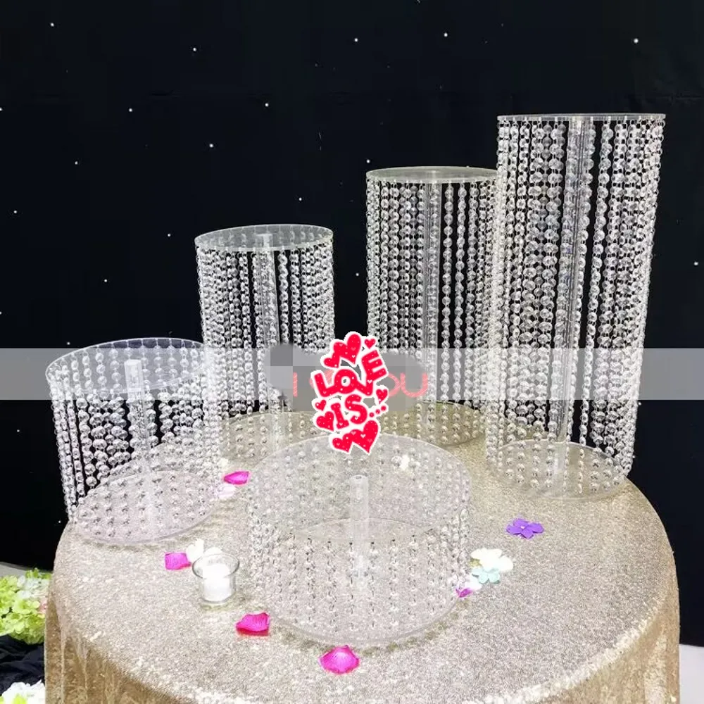 Sparkling Crystal clear garland chandelier wedding cake stand birthday party supplies decorations for table top centerpieces