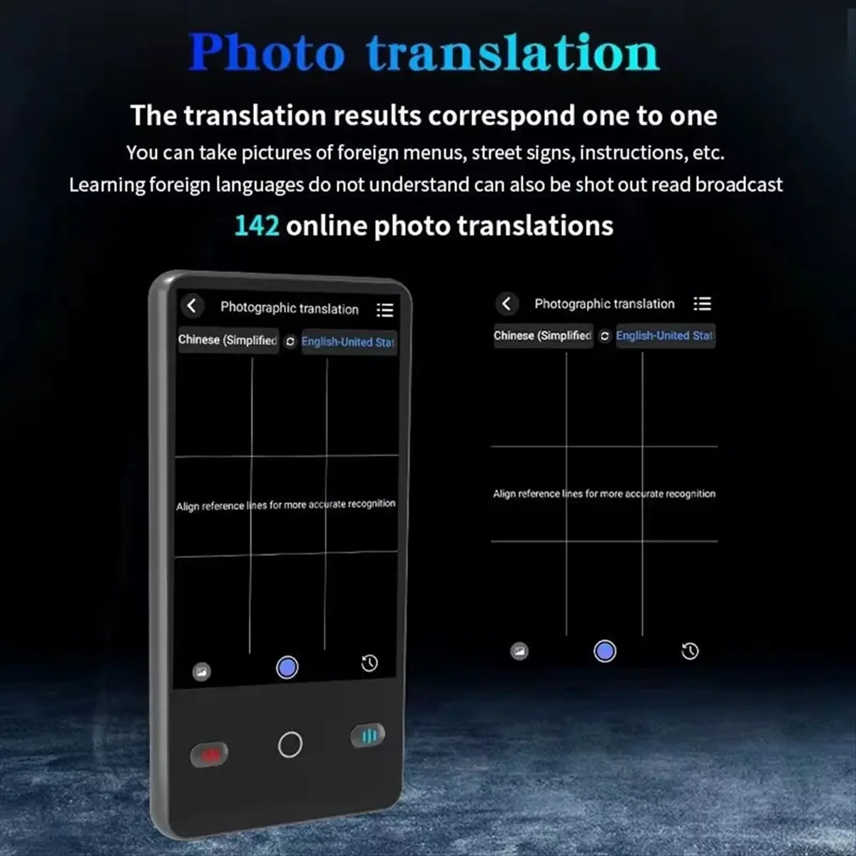 Portable Audio Translator 142 Language Translating Offline in Real Time Smart AI Voice Photo Intelligent Translation