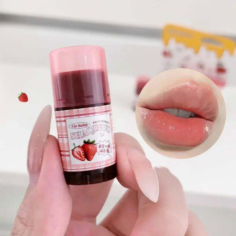 Juego de bálsamo labial hidratante, maquillaje de frutas de colores, Base de plantas naturales, brillo de labios, antienvejecimiento, antigrietas, cuidado de labios, cosmético