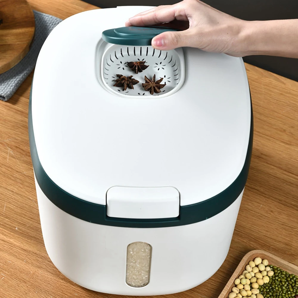 A27F-5Kg Rice Bucket Sealed Rice Dispenser Insect Moisture Proof Sealed Rice Storage Container Grain Storage Box