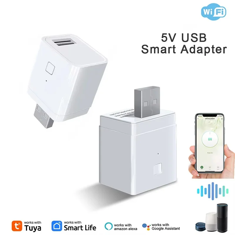 Tuya Smart Micro USB Adapter Switch WiFi Mini USB Power Charge Adaptor 5V Works With Hey Google Alexa Alice For Home Automation