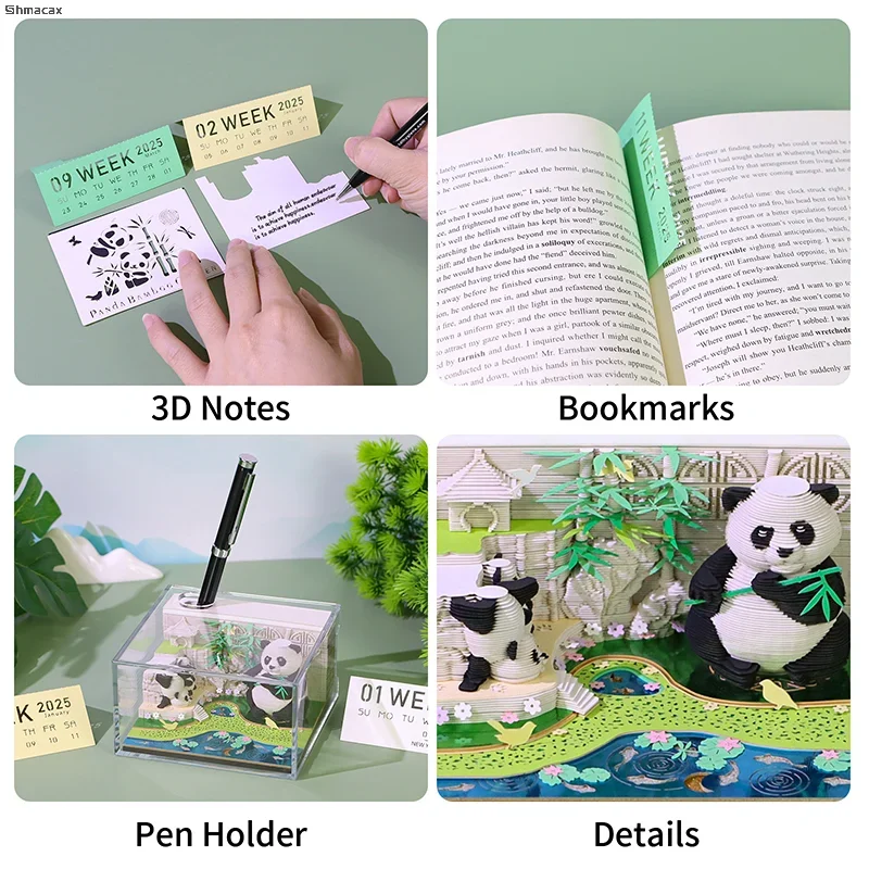 

Time Piece Calendar 2026 Desk Calendar 3D Tear-away Calendar Paper Carving Art Memo Pad Notepad Gift For Christmas Housewarming
