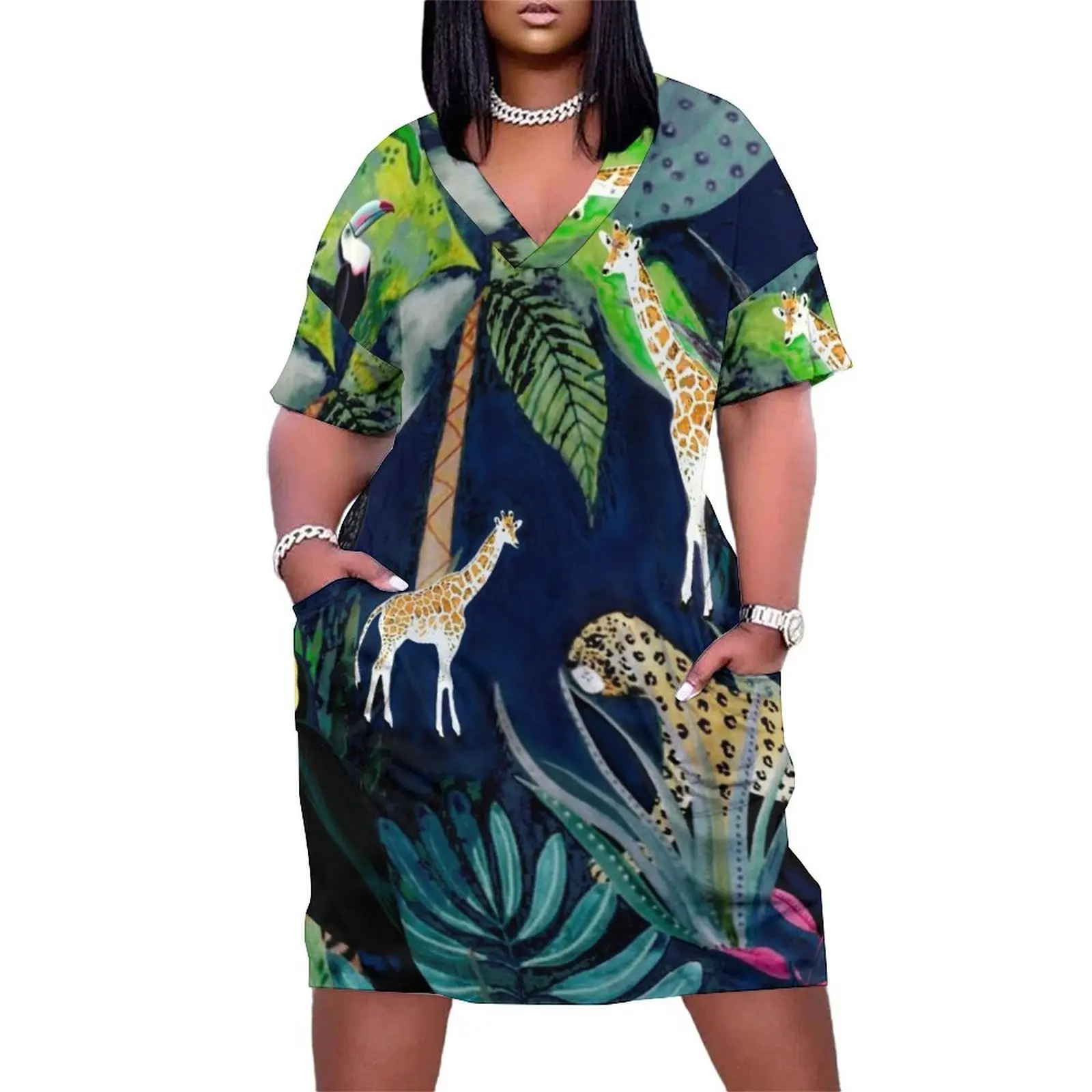 

Jungle Theme Design Loose Pocket Dress dress dresses loose summer dress Prom gown summer outfits for women 2024