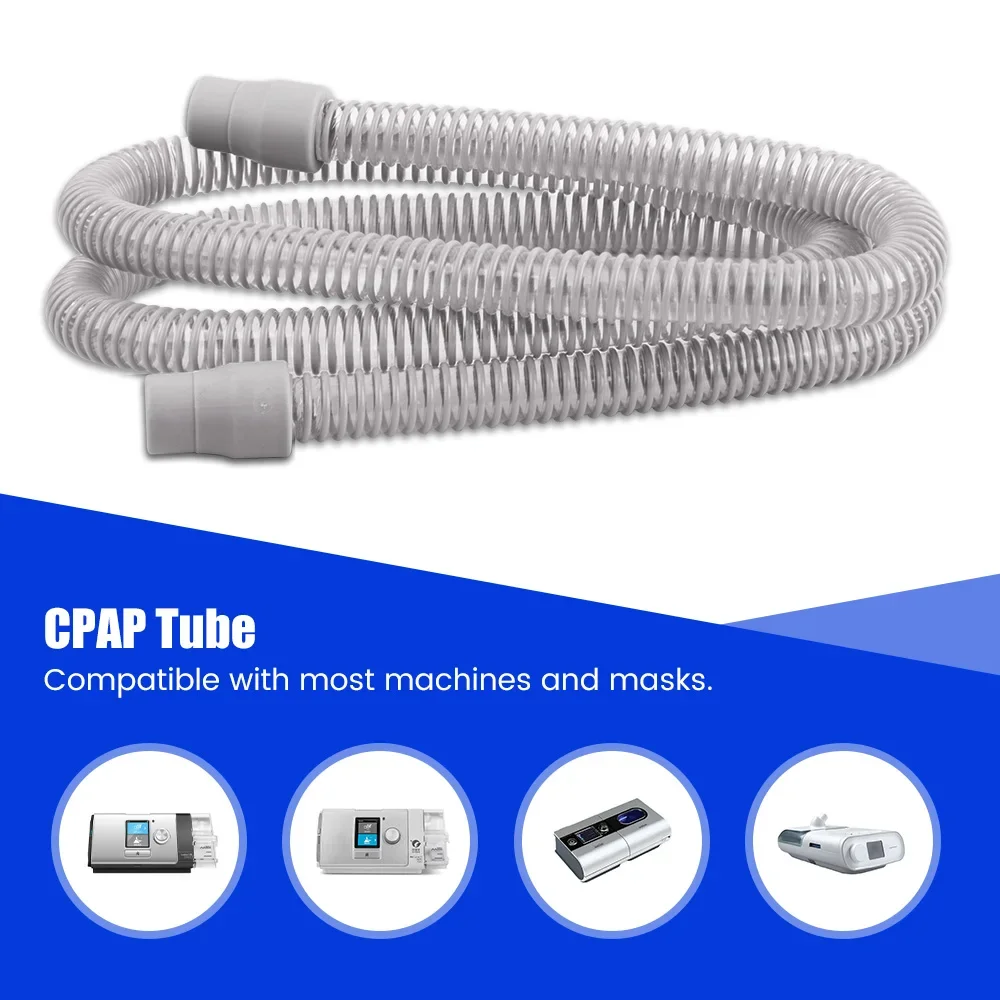 1.8m CPAP Tube for Sleep Apnea Snoring Shrink Tubing Flexible Hose Pipe CPAP Cleaning Brush for Mask and Tube Dual Brush Heads