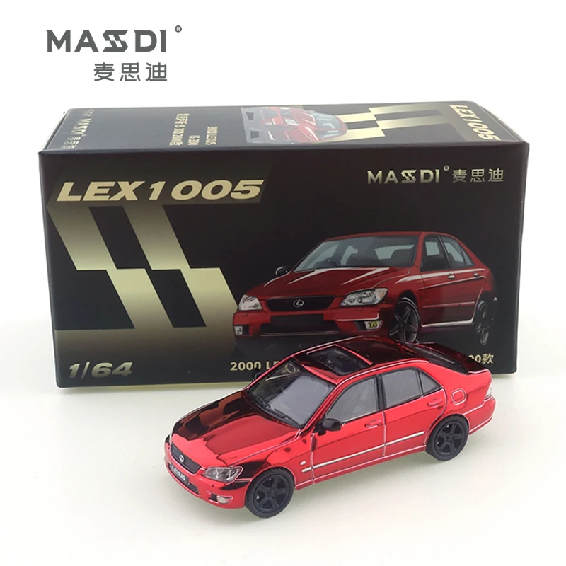 MASDI 1/64 Lexus LS300- Electroplated Red Car Alloy Toys Motor Vehicle Diecast Metal Model Kids Xmas Gift Toys for Boys