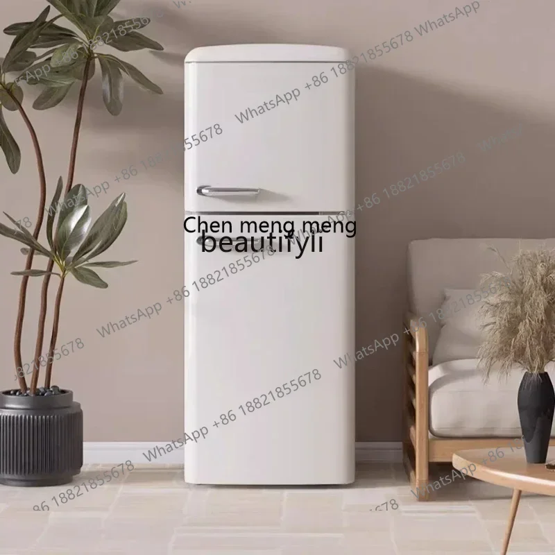 Z189  A01 Double door retro refrigerator air-cooled frost-free first-class energy efficiency household living room cream wind