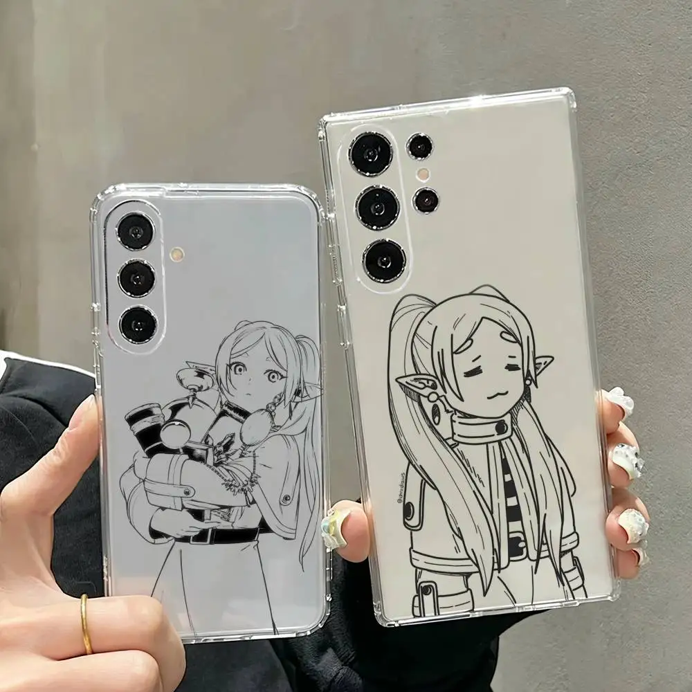 frieren Cute Anime Girl  Phone Case For Samsung S25,S24,S21,S22,S23,S30,Ultra,S20,Plus,Fe Transparent Cover