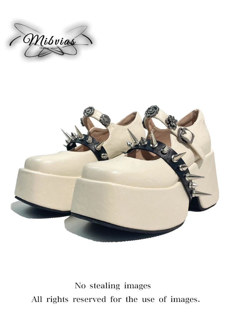 

Mibvias Original Design Thick Heel Mary Jane Shoes Women's 2025 JK Spicy Girl Style Small Size Single Shoes Fashionable Glue ...