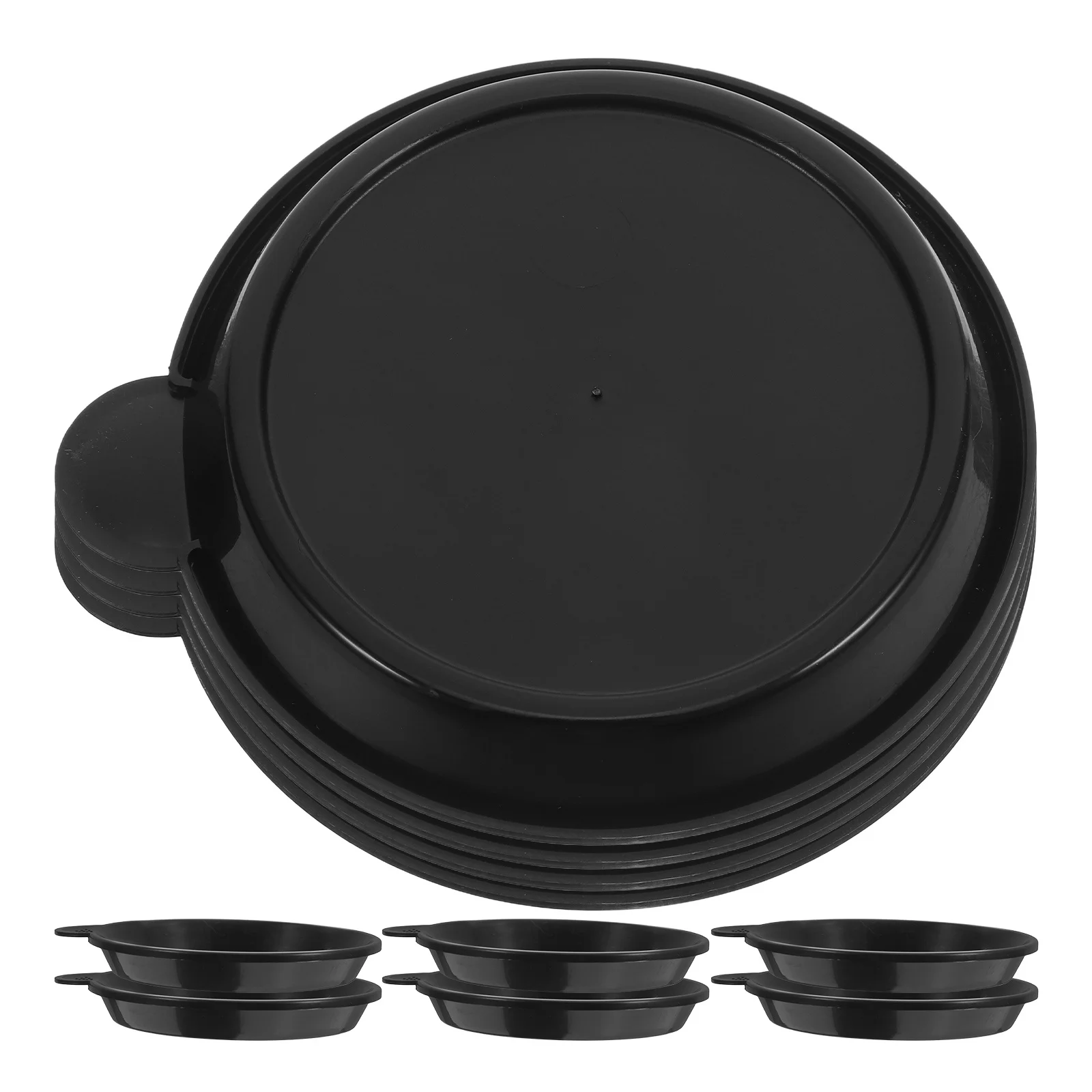 10pcs Succulent Plants Pots Saucer Tray 8.2Cm Deep Slot Plastic Flowerpot Drip Plate For Bonsai Small Plant Holders Black