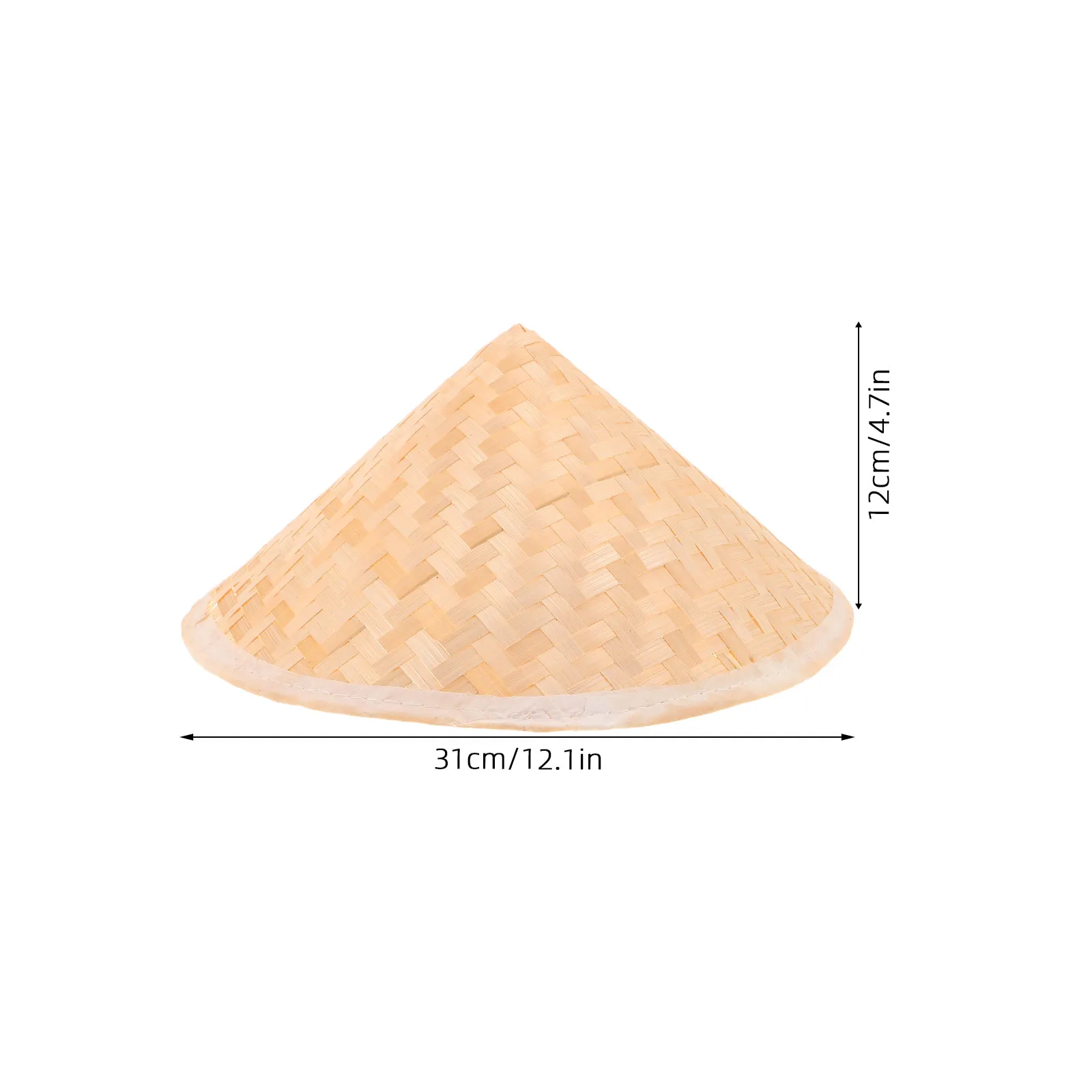 3Pcs Children Conical Bamboo Hat Handmade Lightweight Breathable Sun Hat DIY Painting Oriental Cosplay Caps Party Performance