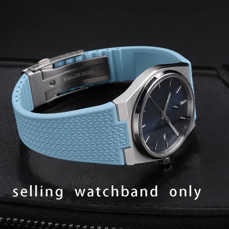 

Convex mouth Fluororubber Watch Strap for Tissot PRX Strap Fluororubber Soft 26 * 12mm Male Super Player Folding Buckle Bracelet