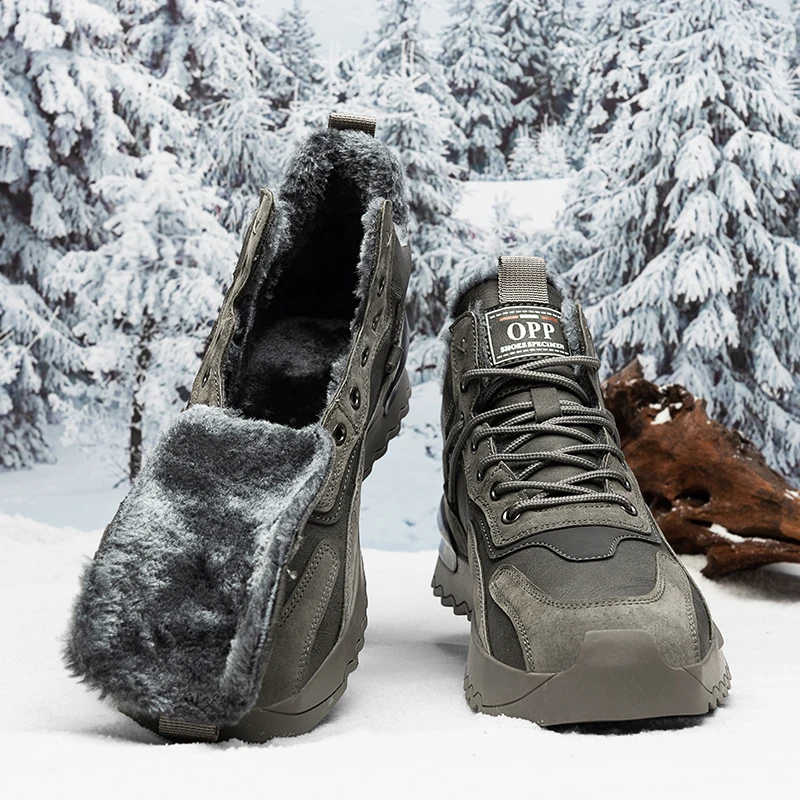 

Opp Men Winter Warm Boots High-end Snow Boots Luxury Design Derby Shoes Workwear Hard-wearing Chelsea Boots Men