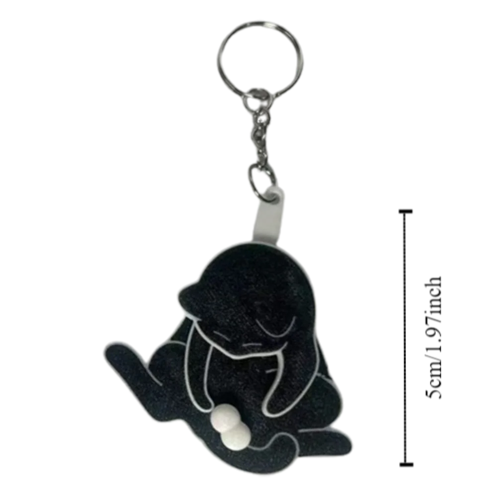 مضحك سحب اللعب سحب اللعب البيض القط المفاتيح رائعة للتدوير خدعة القط حقيبة قلادة حقيبة العرافة الاكريليك مجوهرات المفاتيح زوجين #6