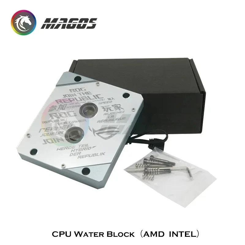 Imagem -04 - Cpu Waterblock Am5 Watercooler Espelho Rog Logo Design 5v Argb Gen. 12 13 ° Processor Lga1700