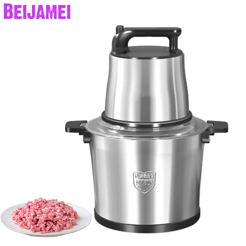 

BEIJAMEI 10L Electric Vegetable Food Mincer Chopper Commercial Meat Grinders Machine Large Capacity Auto Pepper Mixer Blender