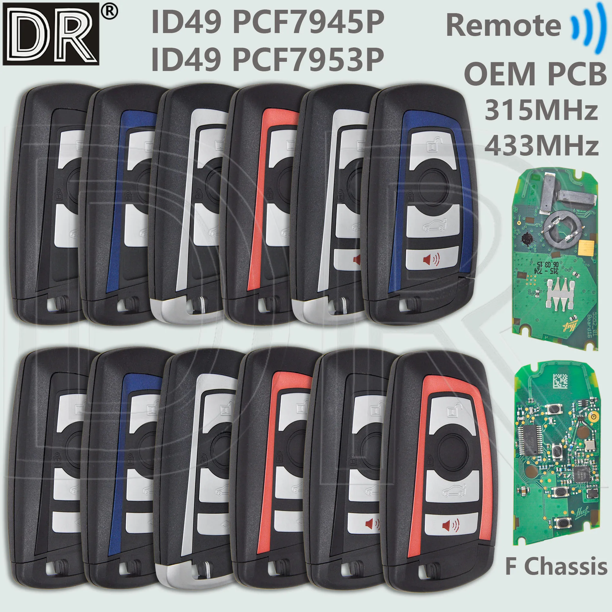 

DR ID49 PCF7953P PCF7945P 315/433.9/868MHz CAS4 CAS4+ FEM Original PCB Proximity Car Remote Key For BMW 1 3 5 7 F Chassis X3 X5