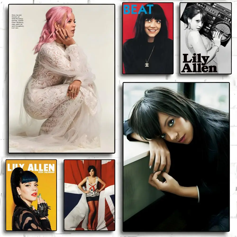 music Lily Allen Poster Poster Waterproof HD Unframed Self‑Stick Decor Wall Art for Home Room Decoration Gift