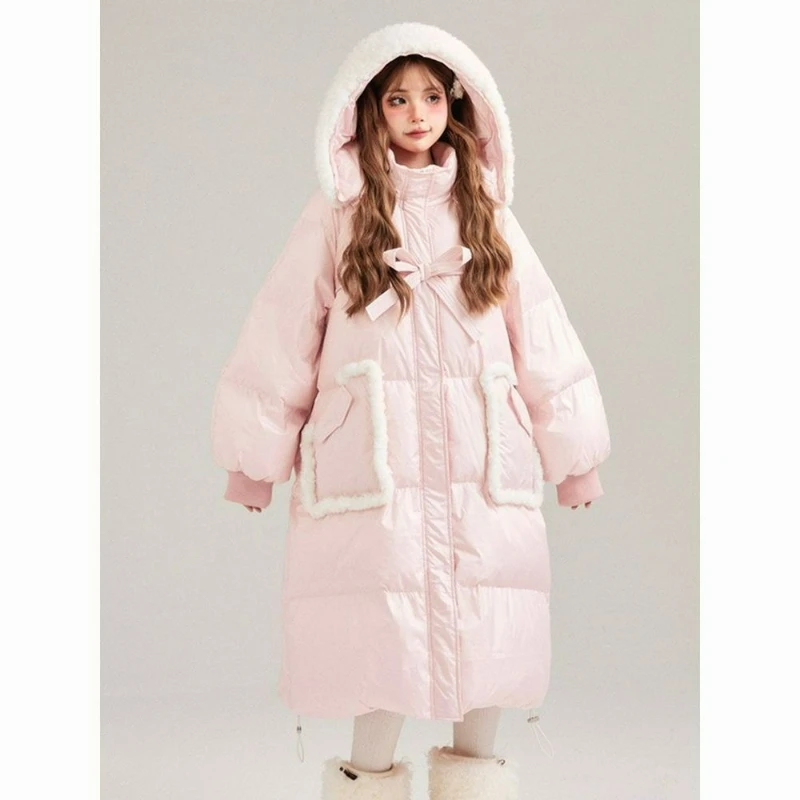 Christmas Sweet Mid-length Cotton-padded Jacket for College Students 2026 Winter New Fashion Design Loose Thick Cotton Outerwear