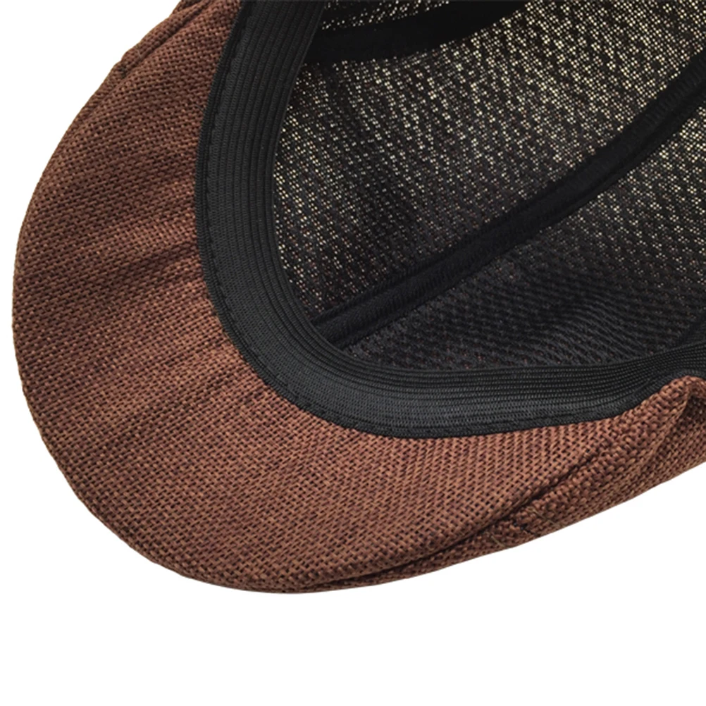 

Linen Beret Hat Flax Peaked Cap Stylish Newsboy Sunscreen Driving Tam Warm Lightweight Fashion for Men Women Black