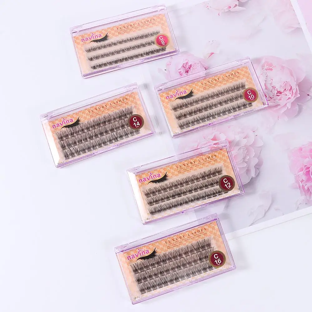 42 Cluster /box 0.07 Thickness False Eyelashes C Curl Knotted/Knot Free Fuax Mink Hair Handmade Natural Long Eye Makeup Tools